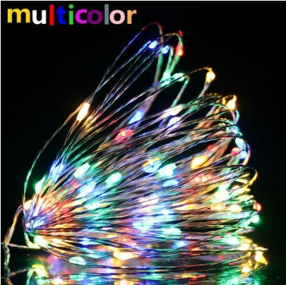 LED Copper Wire String Lights with Button Battery Box Indoor Holiday Christmas Decoration