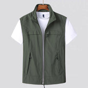 Unisex Hooded Striped Quickdry Waterproof Vest Polyester