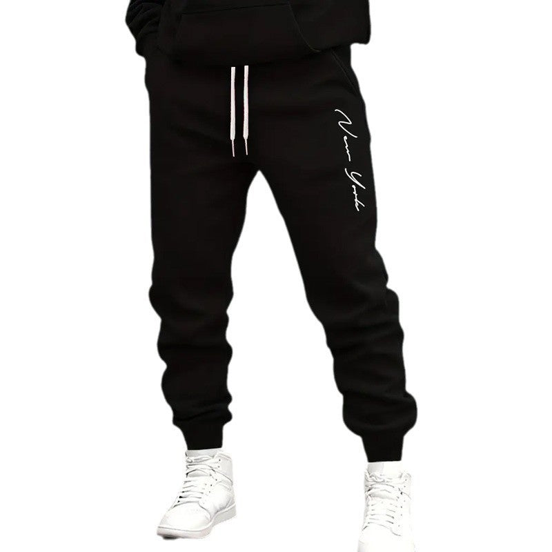 Men’s Casual Letter Print Sports Pants – Tapered Jogger Trousers