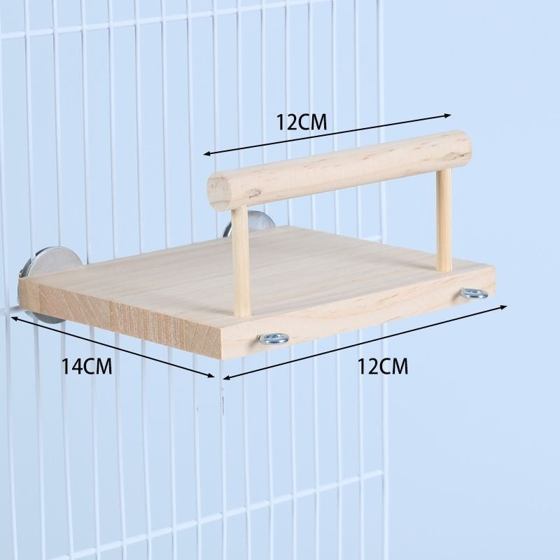 Solid Wood Jumping Platform – Bird Cage Standing Board Toy