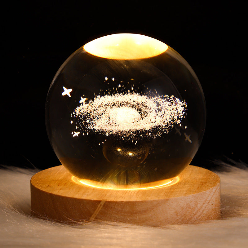 Luminous Starry Sky Moon and Planets Crystal Ball Night Lamp Projection Light