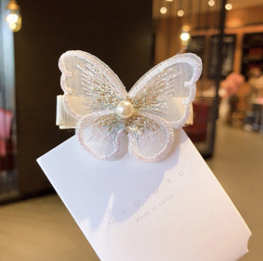 Embroidered Butterfly Pearl Braid Headband