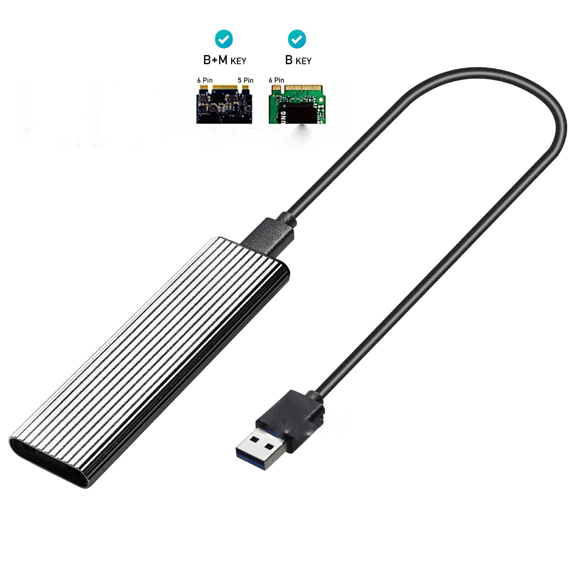 Transparent USB-C Hard Drive Enclosure – 2.5″ SATA SSD/HDD Case, 10Gbps, Tool-Free