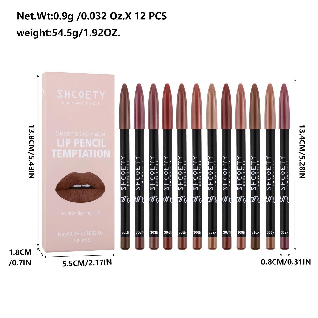 Private Label 12 Colors Smooth Waterproof Long-lasting Vegan Cruelty-free Non-stick Easy To Color Lip Liner Makeup
