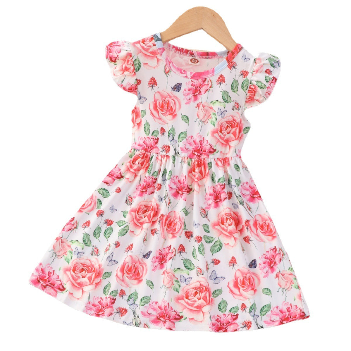 Children Flounced Sleeve Dress Girl Princess Dress