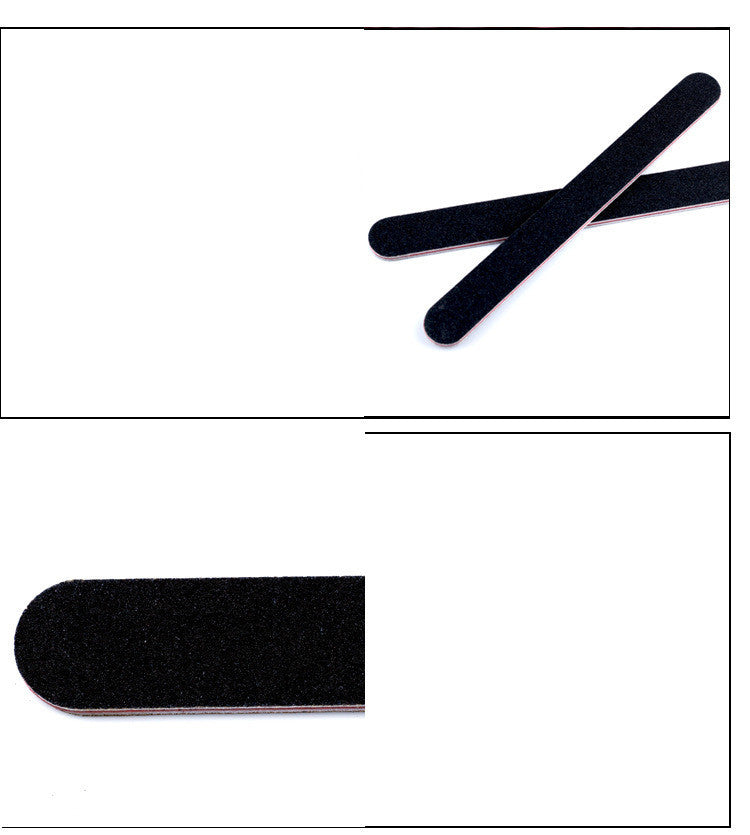 Double-Sided Nail Polishing Strip – Black & Red Heart Nail Buffer Tool