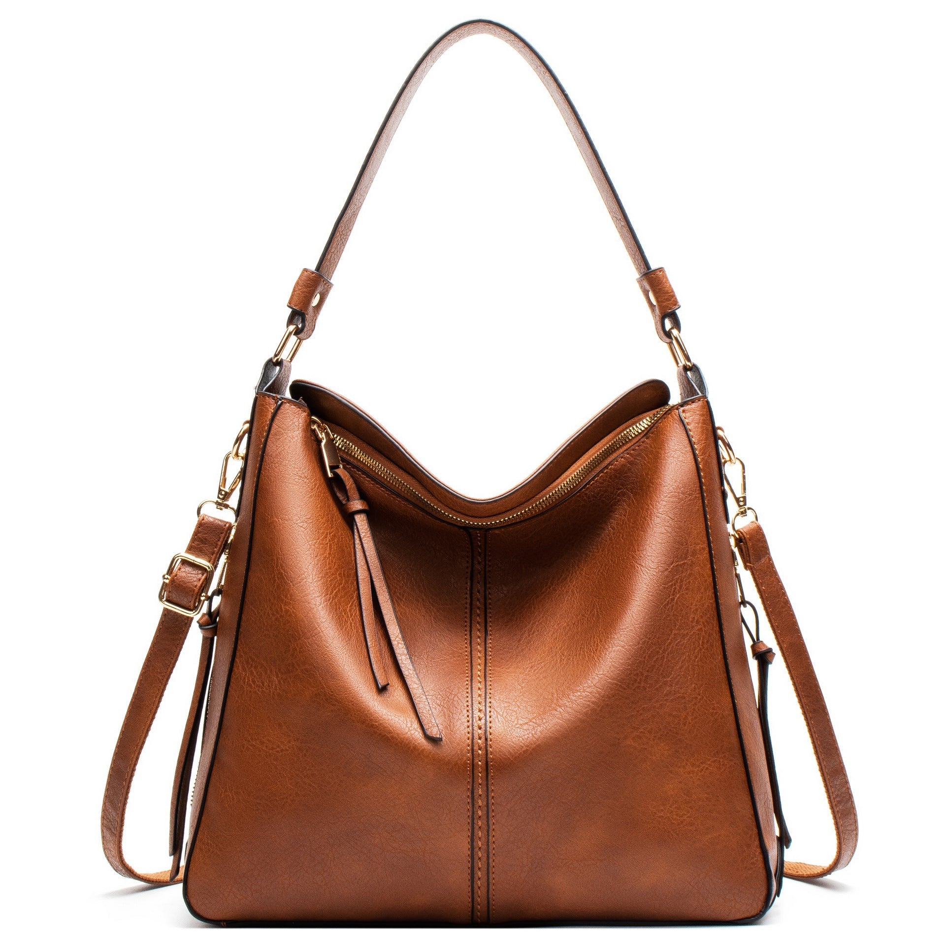 Women's Hobo PU Leather Large Capacity Crossbody Tote Bag