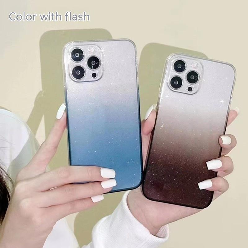 Gradient Glitter Transparent Glass Protective Cover