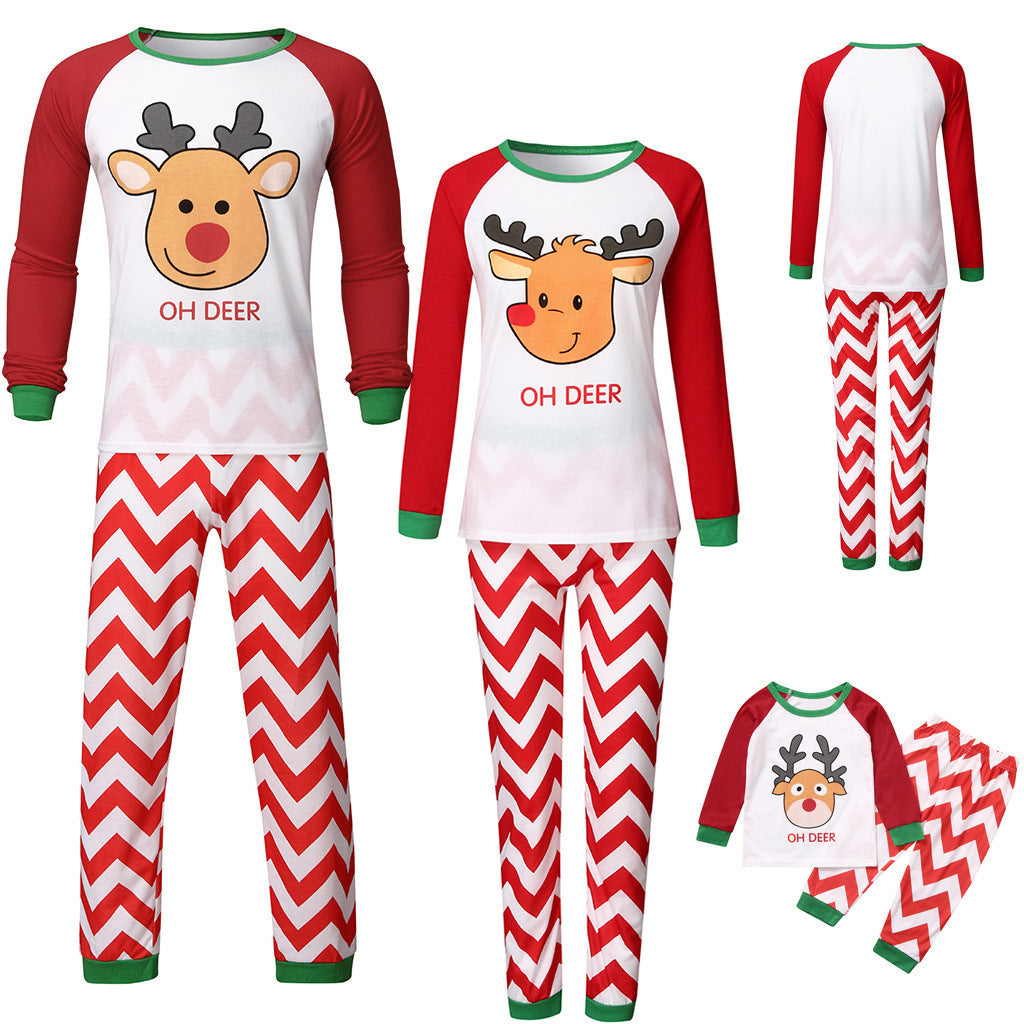 Home Wear Wave Stripe Parent-child Suit