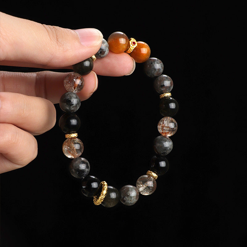 Black Sunstone Flame Stone Same Bracelet