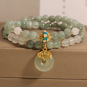Women's Aventurine Jade Double Layer Bracelet Crystals