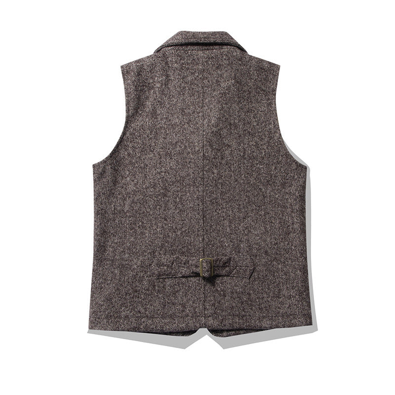 Retro British Style Coarse Wool Coat