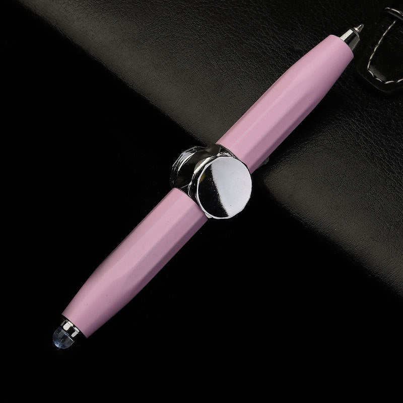 Creative LED Spinning Ballpoint Pen with Decompression Gyro for Office and School