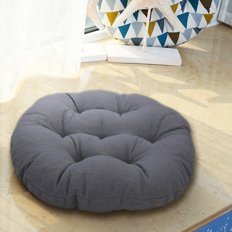 Botanical Flower Pattern Blended Rattan Floor Mat and Chair Seat Cushion