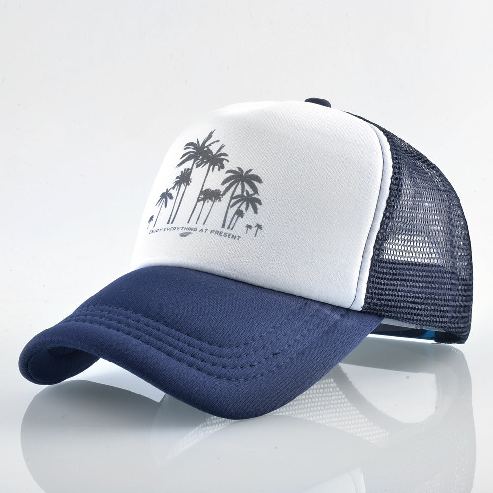 Summer Holiday Wide Brim Baseball Cap for Men and Women with Hip-Hop Flower Print
