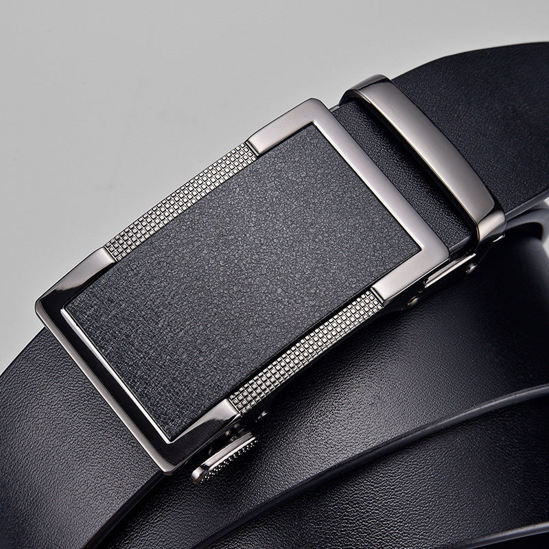 Genuine Leather Business Belt – Automatic Alloy Buckle