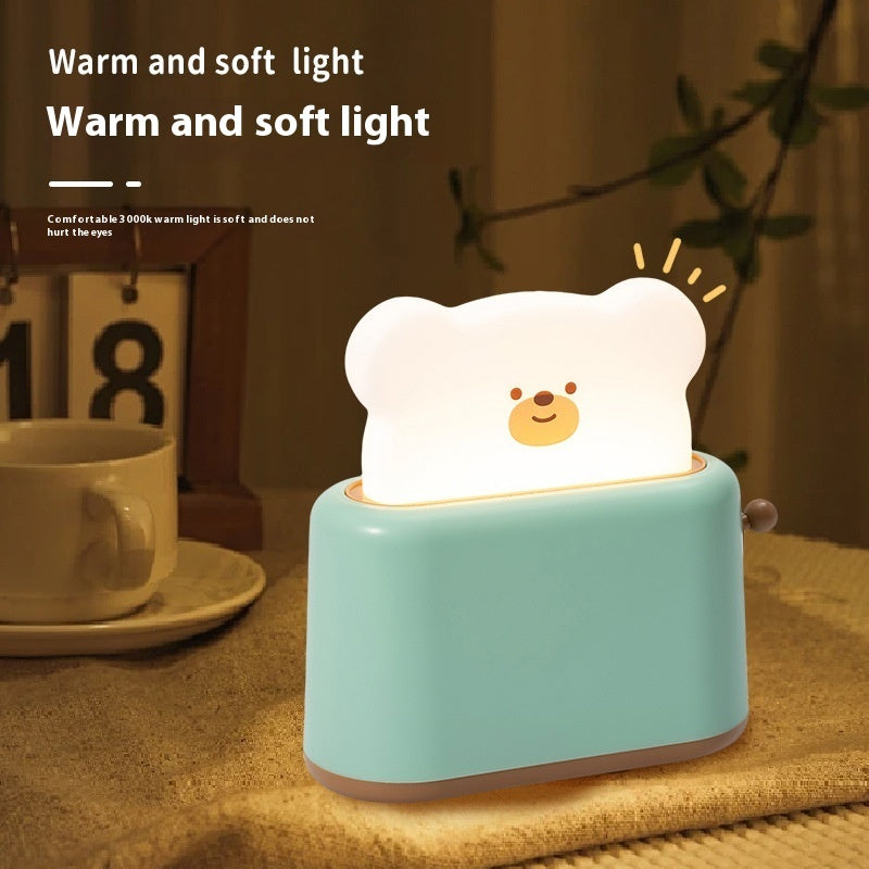 Silicone Bread Bear Battery Night Light Desktop Decor