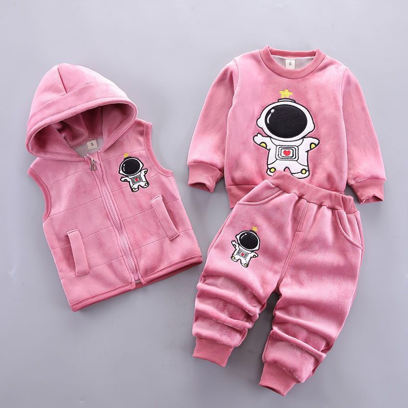 Kids Cotton Casual Three Piece Set Regular Fit Outfit