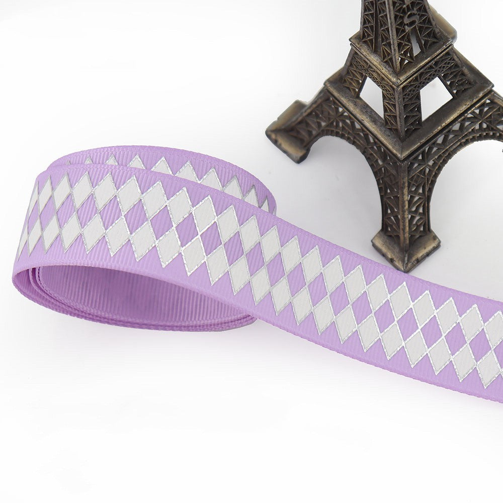 Bronzing Geometric Rib Ribbon – 25mm Decorative Craft Ribbon