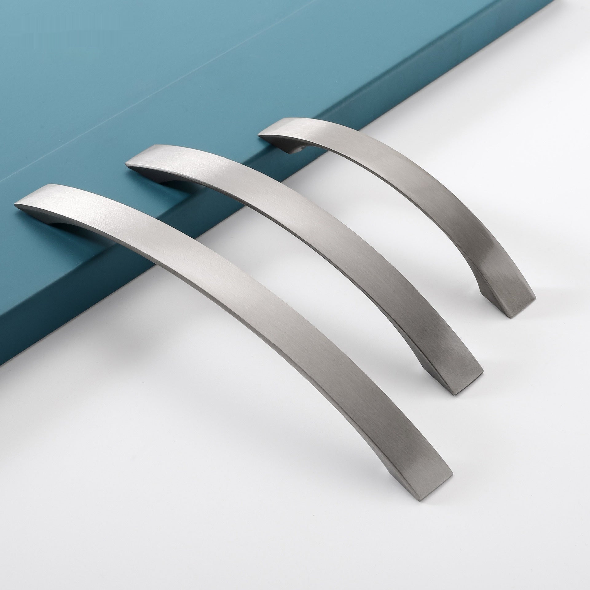 Simple Semi-arc Nickel Brushed Cabinet Chest Of Drawer Door Aluminum Alloy Handle