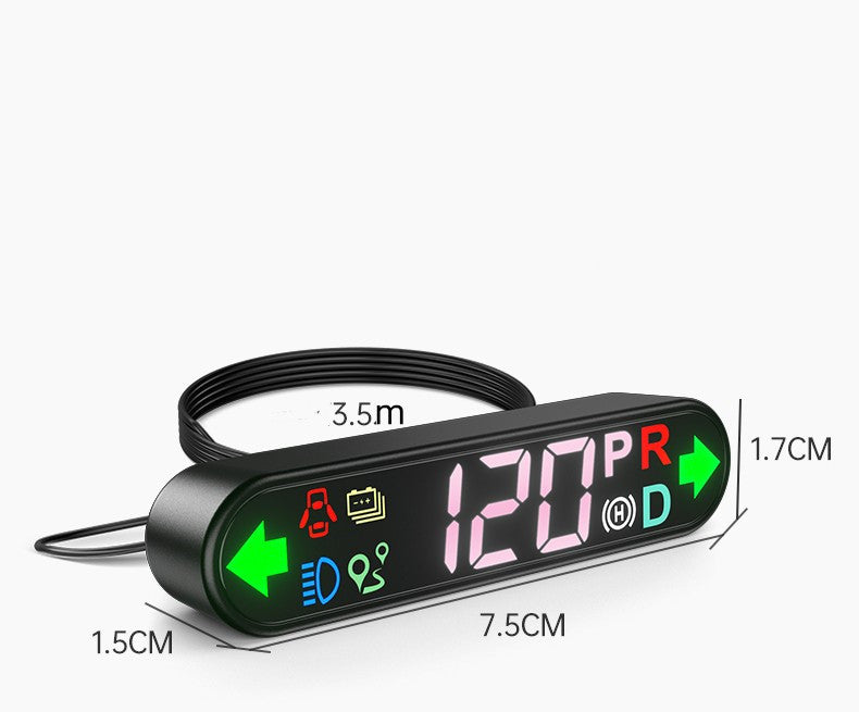 Sub-Screen Car Instrument Panel – Digital HUD Speed Display