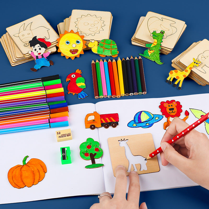 Children’s Painting Template Drawing Tools Set – Creative Stencil Kit