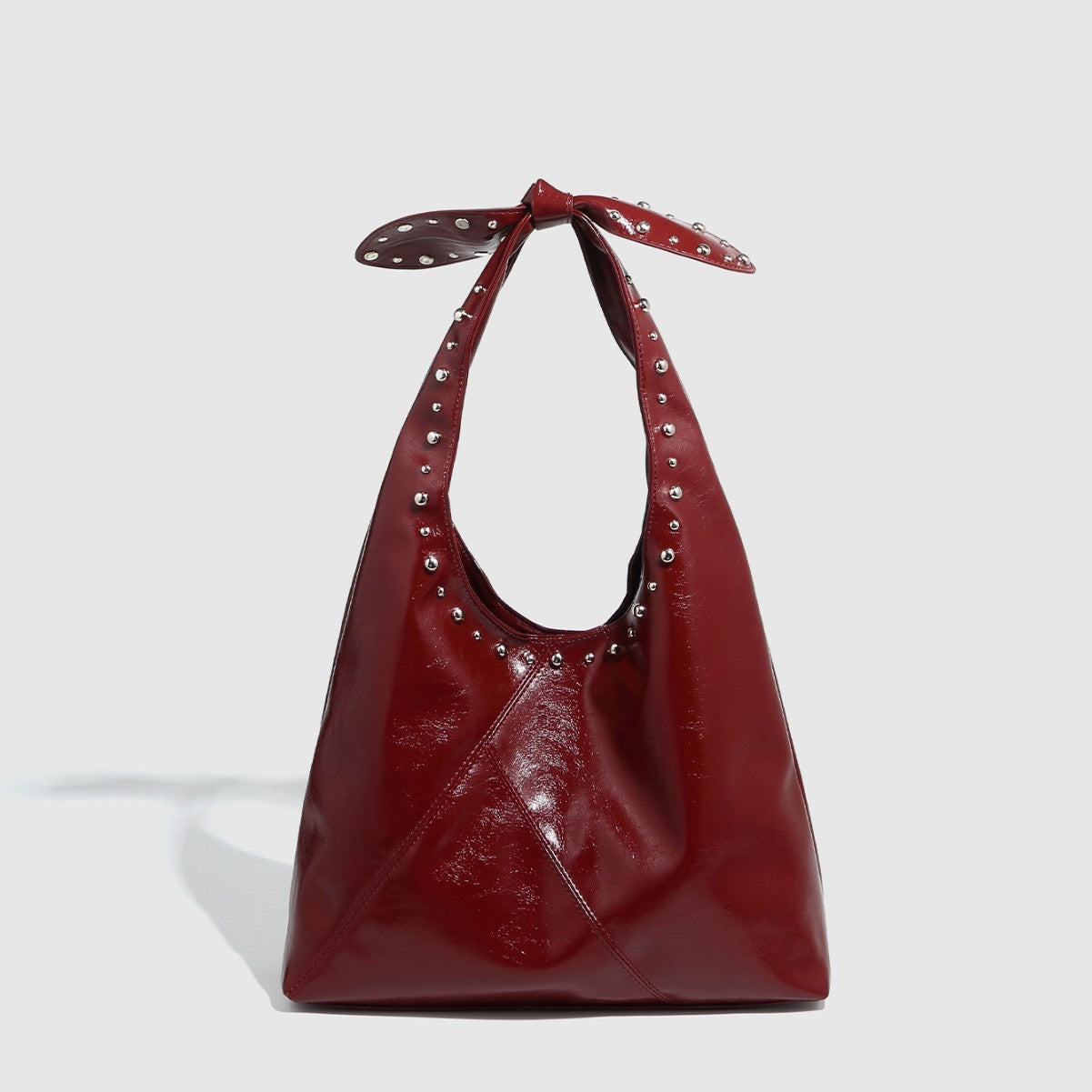Tote Bag with Rivet Bow – Women’s Underarm Bucket Bag