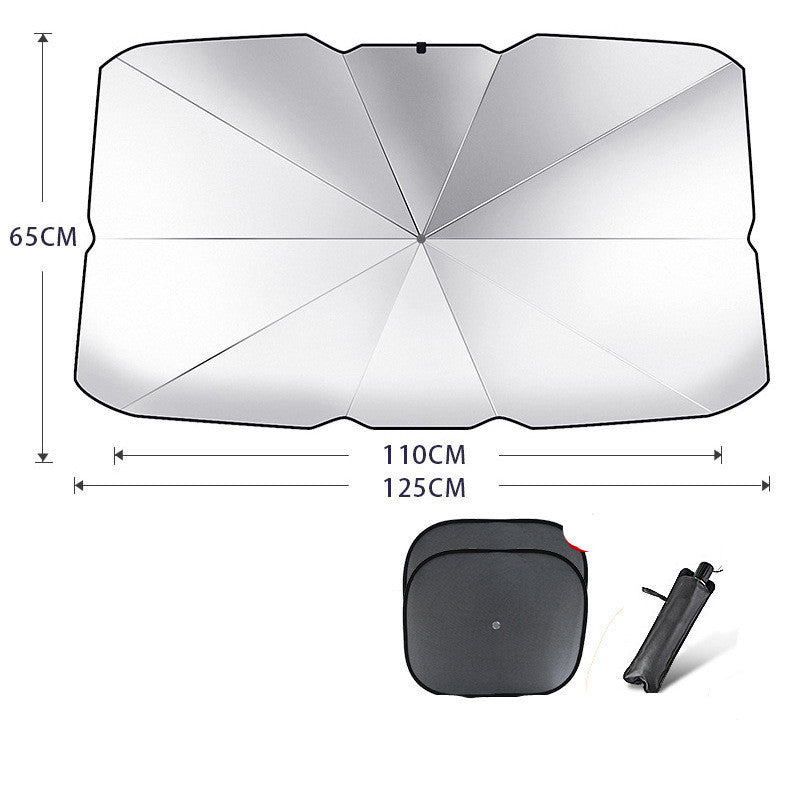 Foldable Car Windshield Sun Shade Umbrella, UV Protection and Heat Insulation Front Window Cover