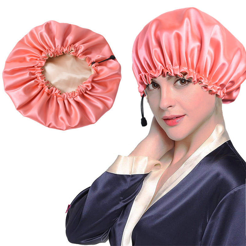 Soft Double Satin Shower Cap – Dual-Use Bath and Chemotherapy Cap for Adults