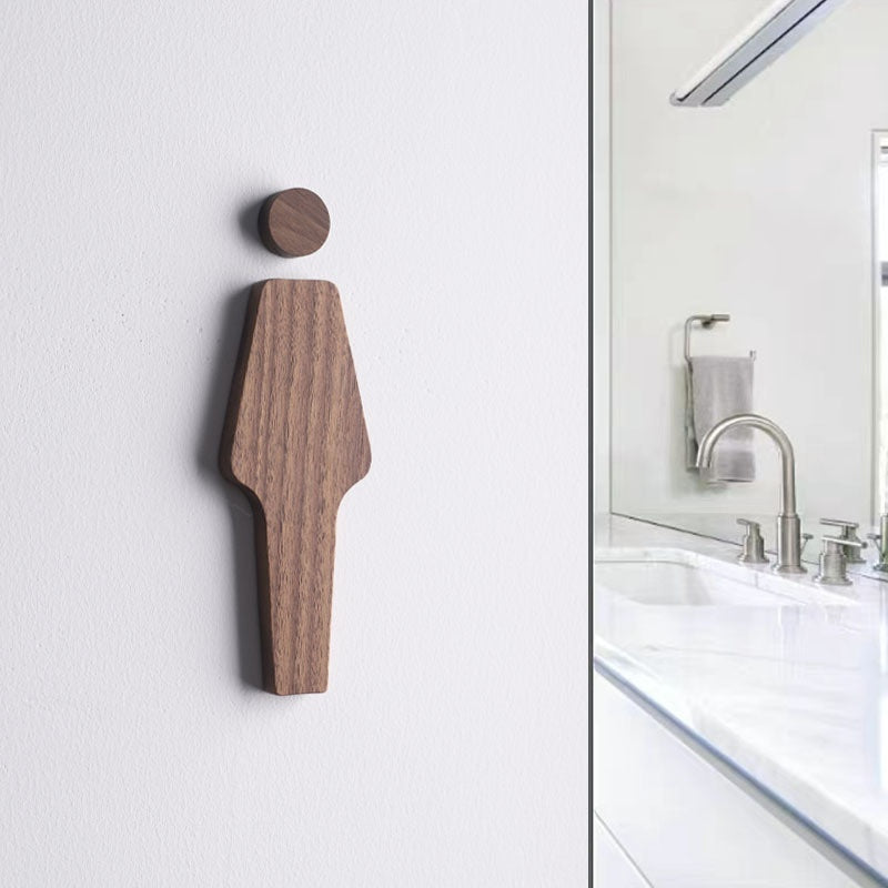 Solid Wood Men's And Women's Bathroom Signs Wooden Bathroom Signs
