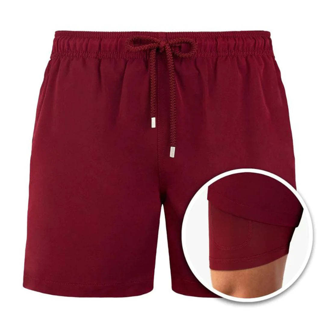 European And American Shorts Men's Beach Sports Pants Printed Double Shorts