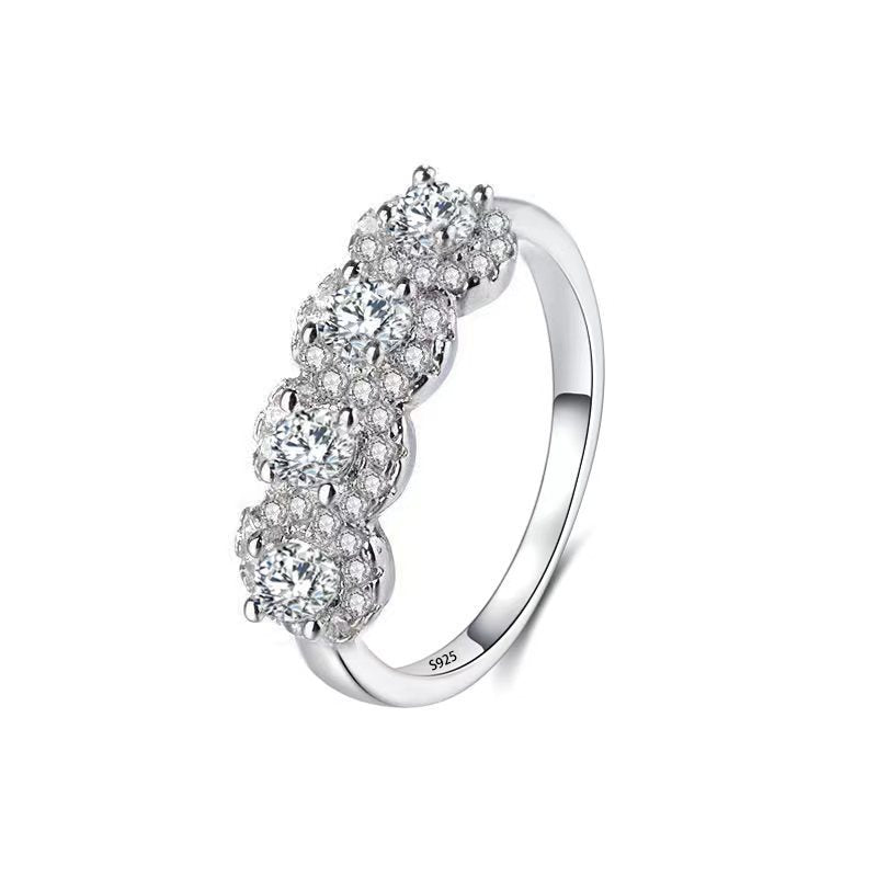 Creative Luxury Full Diamond Engagement Unisex Wedding Ring Set