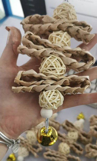 Straw Woven Fruit Toy for Parrots
