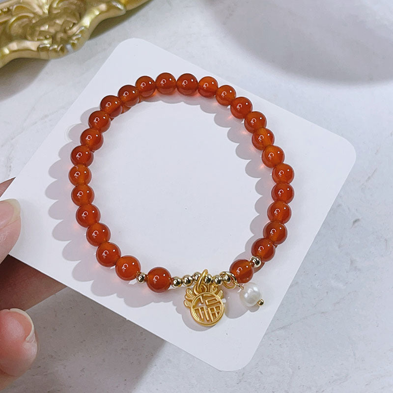 Red Agate Bracelet Female Lucky Bag Bamboo Festival New Year