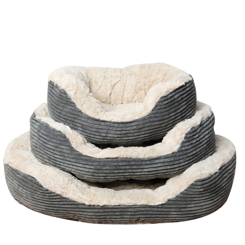 Oval Kennel Winter Warm Plush For Cats And Dogs Mat Pet Supplies