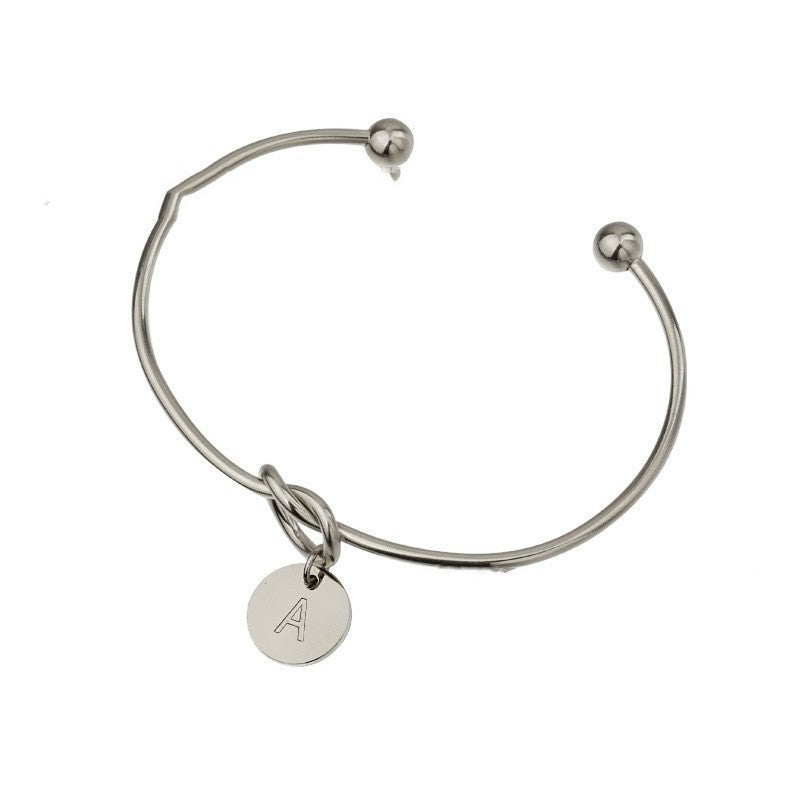 Unisex Titanium Steel Letter Bracelet – DIY Love Heart Wafer Design