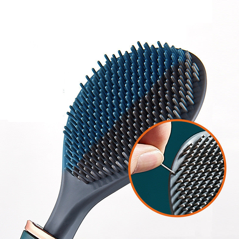 Wall-Mounted Silicone Toilet Brush – Long-Handled Household Cleaner