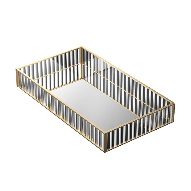 Nordic Light Luxury Striped Glass Storage Tray