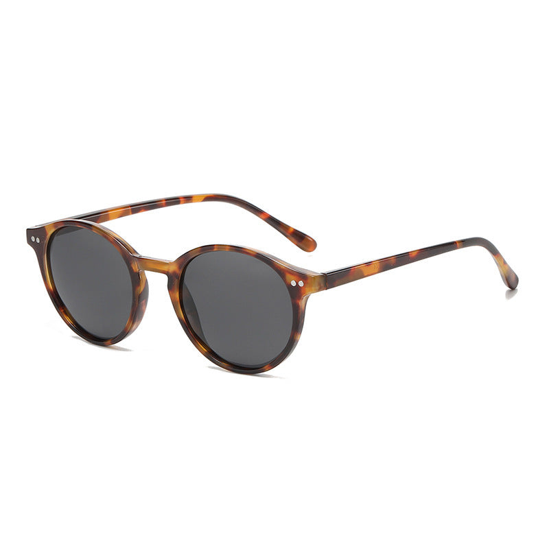 Round Polarized Full Rim Frame Sunglasses