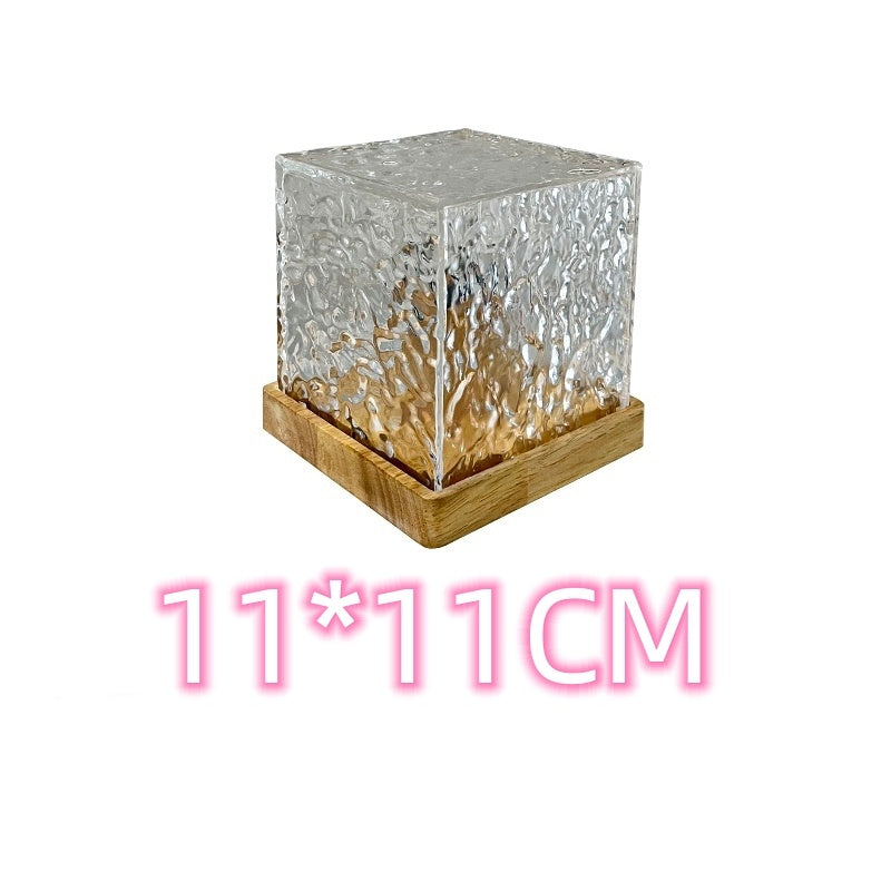 LED Water Ripple Projection Crystal Table Lamp with RGB Dimmable Ambient Night Light