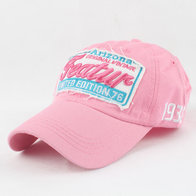 European and American Style Letter Embroidered Peaked Cap