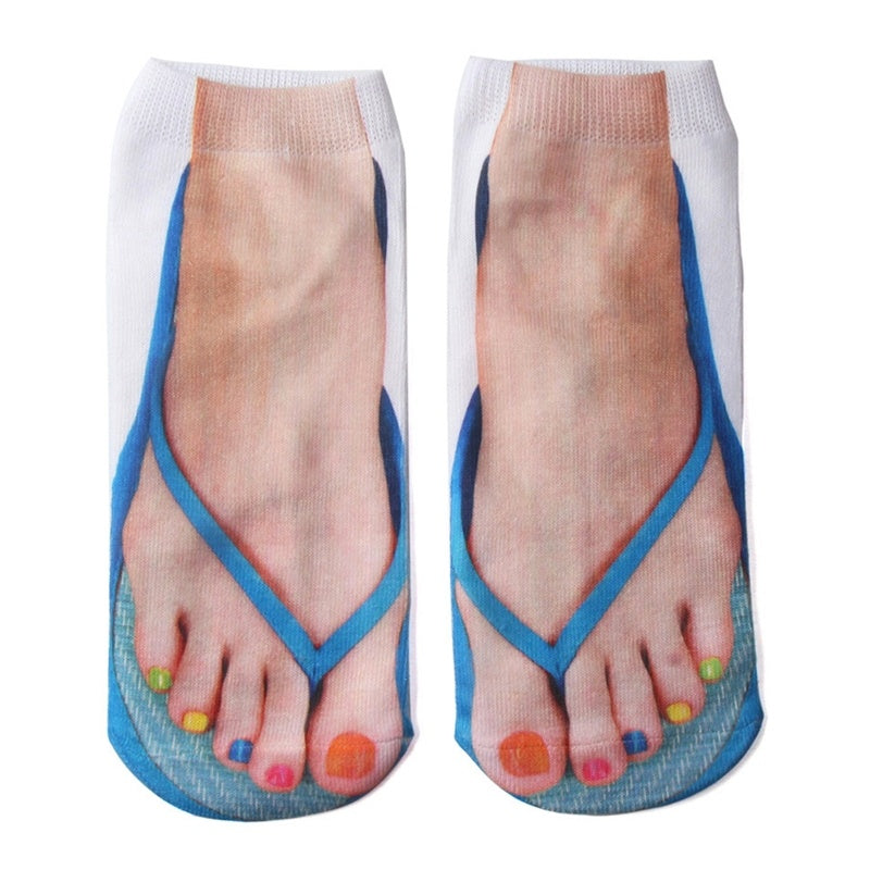 3D Printed Cartoon Flip Flop Socks for Couples