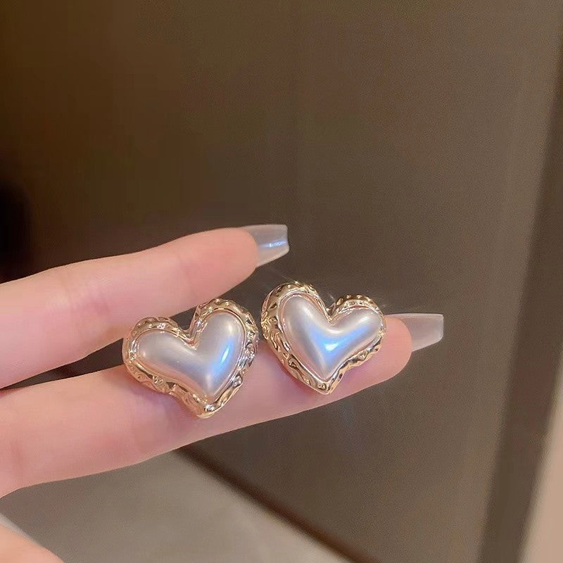 Womens Rhombus Stud Earrings Alloy Mermaid Pink Finish