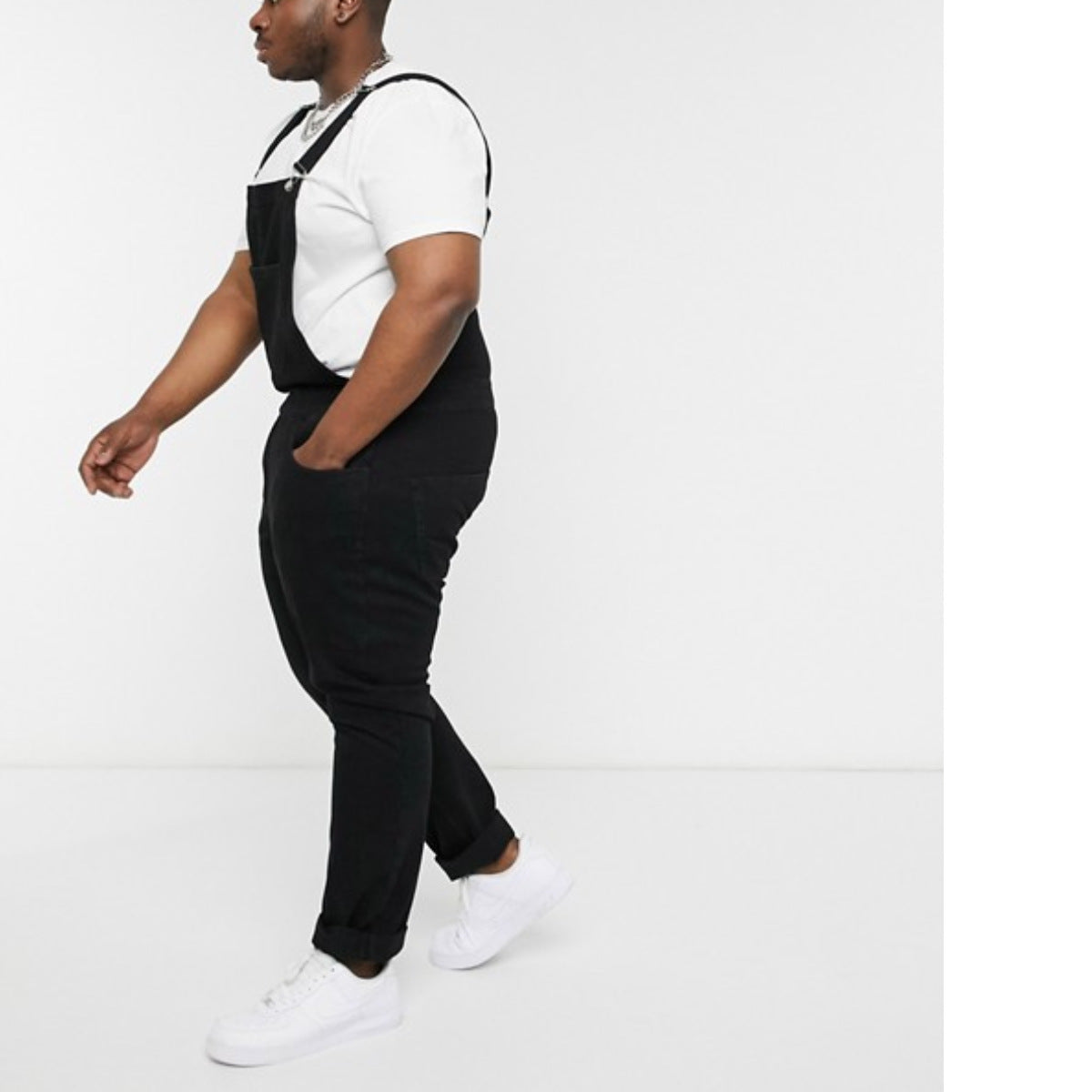 Men’s Denim Suspender Pants – Retro Personality Overalls Jeans