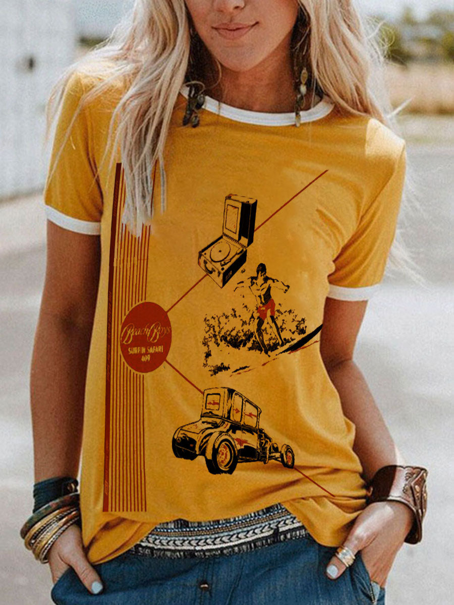 Pee Chee Folder Printed Short-sleeved T-shirt For Women