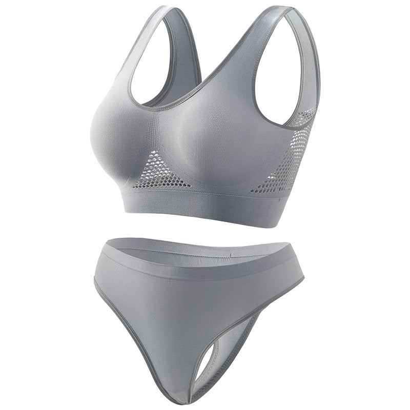 Women’s Seamless Push-Up Sports Bra and Briefs 2-Piece Set