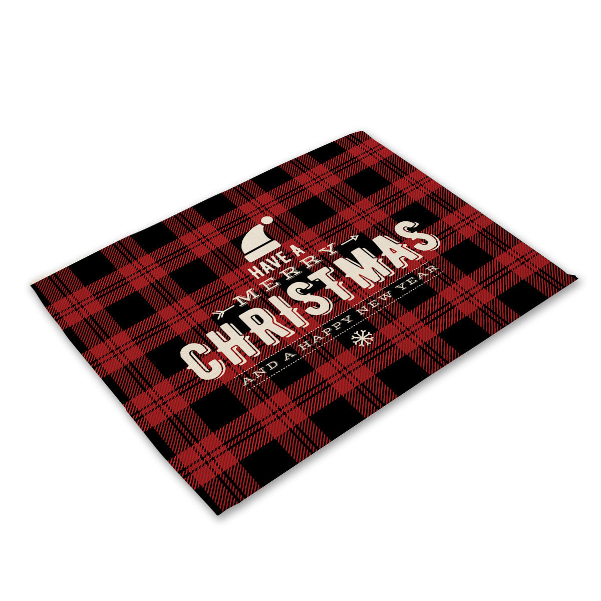 Christmas Series Cotton And Linen Placemat Dining Table Cushion Heat Proof Mat Anti-scald