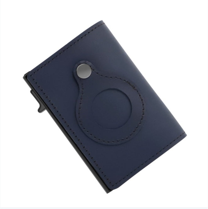 Men's Slim Leather AirTag Wallet – Anti-Theft RFID Multi-Functional Card Holder
