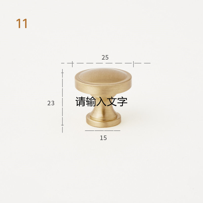 Pure Copper Cabinet Door Handle Golden Light Luxury Brass Handle