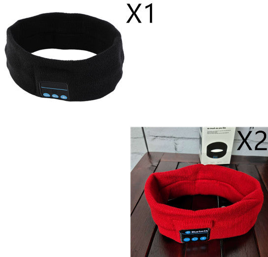 Bluetooth Headband Headphones – Sports Sweatband with Built-in Speakers & Mic